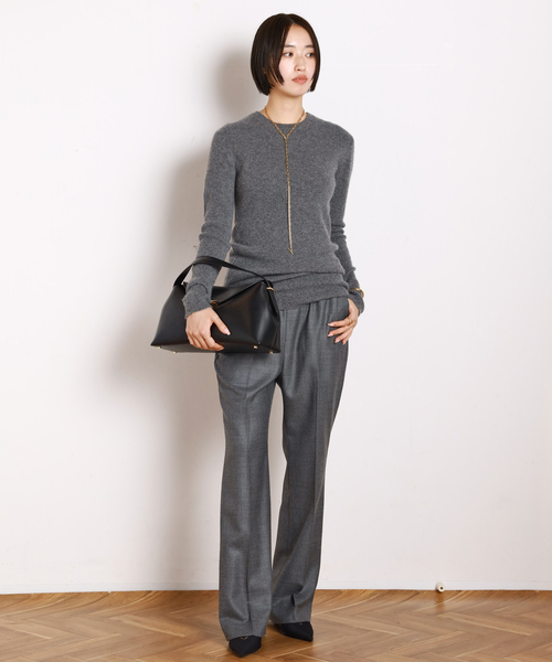 EVERYDAY I LIKE.(エヴリディアイライク)の「カシミヤロングリブプルオーバー(ニット/セーター・レディース・チャコールグレー/ブラック・FREE)」の17枚目の写真