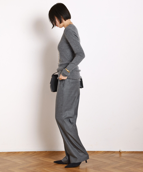 EVERYDAY I LIKE.(エヴリディアイライク)の「カシミヤロングリブプルオーバー(ニット/セーター・レディース・チャコールグレー/ブラック・FREE)」の18枚目の写真