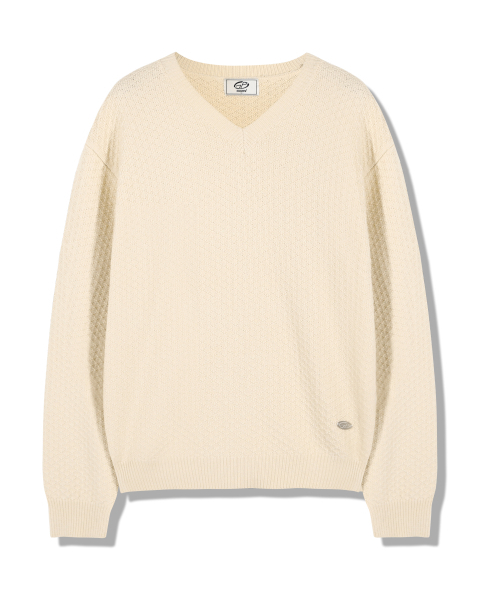 GUBIN(グビン)の「レトロパターンVネックニット - アイボリー(ニット/セーター・レディース・その他・MEDIUM/LARGE)」の2枚目の写真