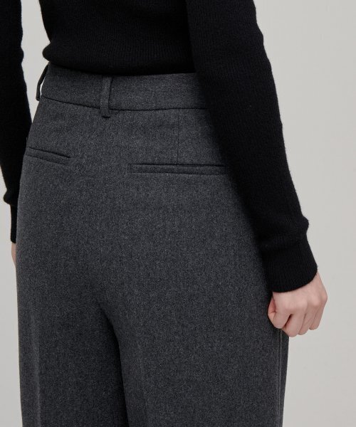 MUSINSA STANDARD WOMAN（ムシンサスタンダードウーマン）の「ウィメンズウールフランネルツーピンタックワイドスラックス[ミディアムグレー]（スラックス・レディース・その他・30/31/24/25/26/27/28/29）」の6枚目の写真