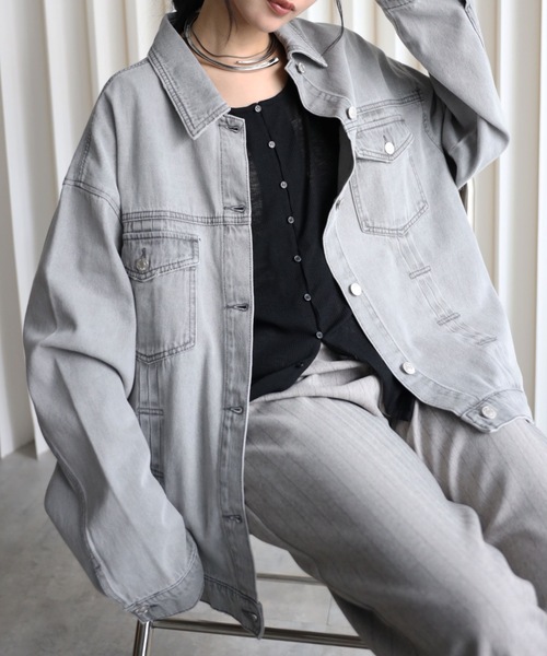 セール】【 YENNA Original Jeans 】ビックシルエットタックデニム