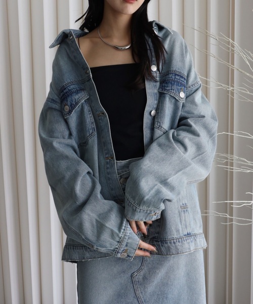 セール】【 YENNA Original Jeans 】ビックシルエットタックデニム