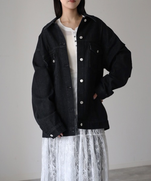 【 YENNA Original Jeans 】ビックシルエットタックデニムジャケット / セットアップ可能