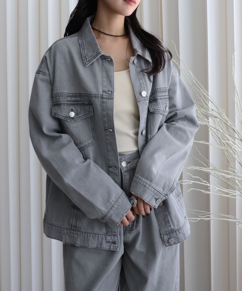 セール】【 YENNA Original Jeans 】ビックシルエットタックデニム