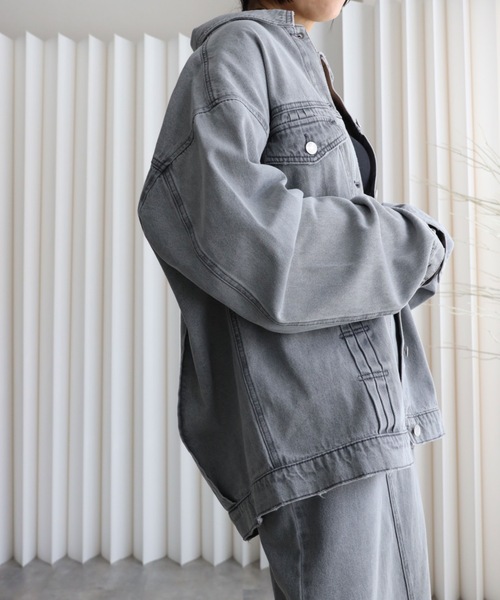 セール】【 YENNA Original Jeans 】ビックシルエットタックデニム