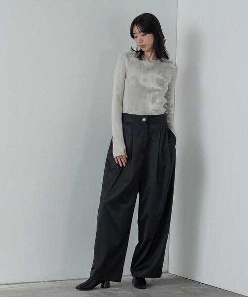 GALLEST（ギャレスト）の「シャインテーパードサロペット（サロペット/オーバーオール・レディース・ライトグレー/ブラック・34/38）」の10枚目の写真