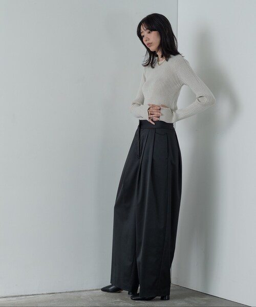 GALLEST（ギャレスト）の「シャインテーパードサロペット（サロペット/オーバーオール・レディース・ライトグレー/ブラック・34/38）」の11枚目の写真