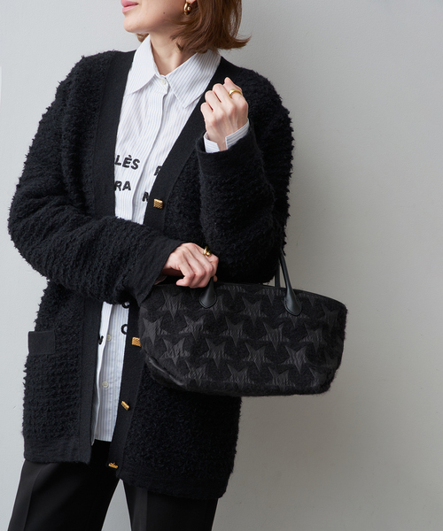 VERMEIL par iena（ヴェルメイユパーイエナ）の「SHIME シィメ 別注STARジャガード MINI トートバッグ（トートバッグ・レディース・ブラック・FREE）」の3枚目の写真