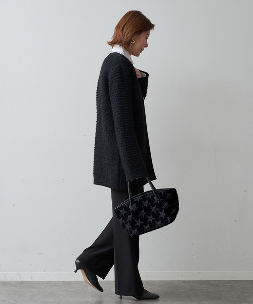 VERMEIL par iena（ヴェルメイユパーイエナ）の「SHIME シィメ 別注STARジャガード MINI トートバッグ（トートバッグ・レディース・ブラック・FREE）」の5枚目の写真