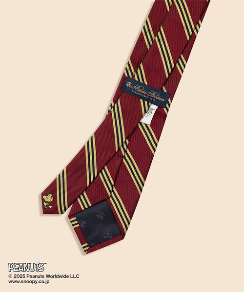 BROOKS BROTHERS(ブルックスブラザーズ)の「Brooks Brothers × PEANUTS シルク スヌーピー&ウッドストックエンブロイダリー BB#1ストライプ ジャカードタイ(ネクタイ・メンズ・バーガンディー・ONE SIZE)」の2枚目の写真