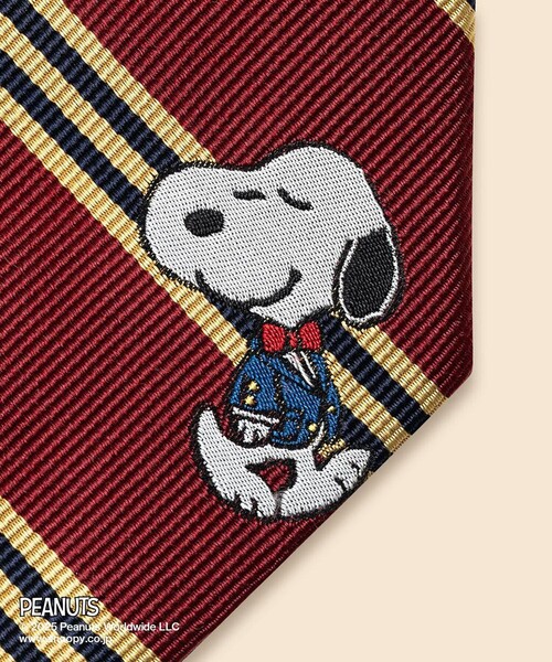 BROOKS BROTHERS(ブルックスブラザーズ)の「Brooks Brothers × PEANUTS シルク スヌーピー&ウッドストックエンブロイダリー BB#1ストライプ ジャカードタイ(ネクタイ・メンズ・バーガンディー・ONE SIZE)」の3枚目の写真