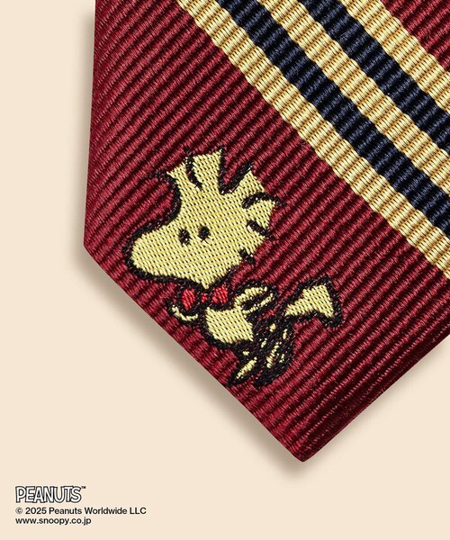 BROOKS BROTHERS(ブルックスブラザーズ)の「Brooks Brothers × PEANUTS シルク スヌーピー&ウッドストックエンブロイダリー BB#1ストライプ ジャカードタイ(ネクタイ・メンズ・バーガンディー・ONE SIZE)」の4枚目の写真