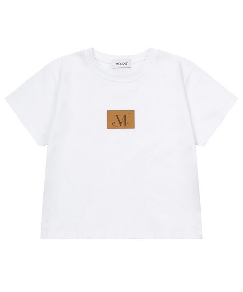 MUCENT(ムセント)の「フリングシグネチャーレザーパッチ半袖Tシャツ男女共用(2カラー)(Tシャツ/カットソー・レディース・ホワイト/ブラック・SHORT/MEDIUM/LARGE)」の2枚目の写真