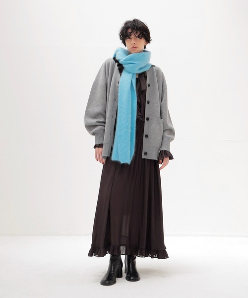 DRESSLAVE（ドレスレイブ）の「royal cashmere fluffy muffler(ロイヤルカシミヤマフラー)（マフラー・レディース・ブルー/ブラウン/レッド/ベージュ・FREE）」の6枚目の写真