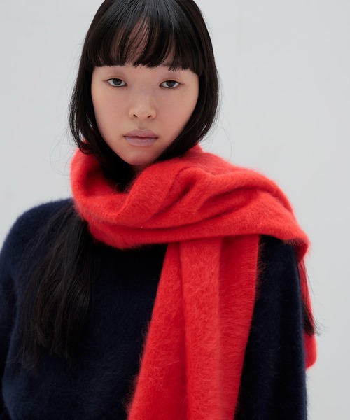 DRESSLAVE（ドレスレイブ）の「royal cashmere fluffy muffler(ロイヤルカシミヤマフラー)（マフラー・レディース・ブルー/ブラウン/レッド/ベージュ・FREE）」の7枚目の写真
