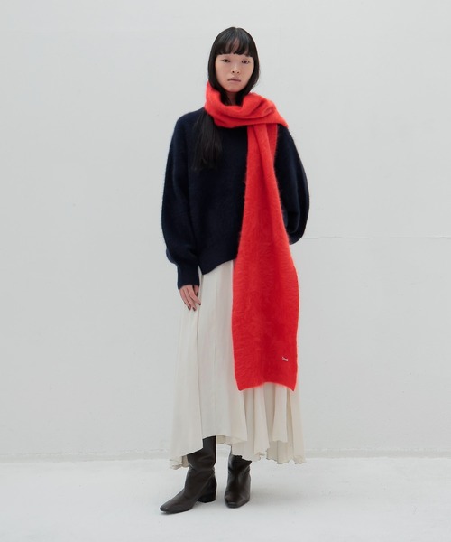 DRESSLAVE（ドレスレイブ）の「royal cashmere fluffy muffler(ロイヤルカシミヤマフラー)（マフラー・レディース・ブルー/ブラウン/レッド/ベージュ・FREE）」の8枚目の写真