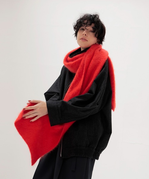 DRESSLAVE（ドレスレイブ）の「royal cashmere fluffy muffler(ロイヤルカシミヤマフラー)（マフラー・レディース・ブルー/ブラウン/レッド/ベージュ・FREE）」の9枚目の写真