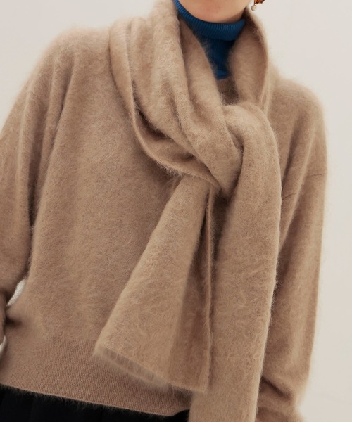 DRESSLAVE（ドレスレイブ）の「royal cashmere fluffy muffler(ロイヤルカシミヤマフラー)（マフラー・レディース・ブルー/ブラウン/レッド/ベージュ・FREE）」の11枚目の写真
