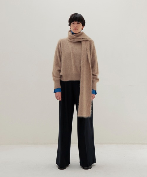 DRESSLAVE（ドレスレイブ）の「royal cashmere fluffy muffler(ロイヤルカシミヤマフラー)（マフラー・レディース・ブルー/ブラウン/レッド/ベージュ・FREE）」の13枚目の写真