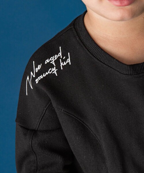 WASK（ワスク）の「円形切り替えBIG裏毛トレーナー（スウェット・キッズ・ブラック/グレー・140cm/150cm/160cm/130cm）」の5枚目の写真
