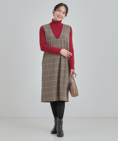 SHOO・LA・RUE(シューラルー)の「【2点セット/洗える/S-LL】時短でコーデ決まる ジャンドレ&リブインナー(ワンピース・レディース・ブラック/ベージュ系1/ブラック系3・03/02/01/04)」の16枚目の写真