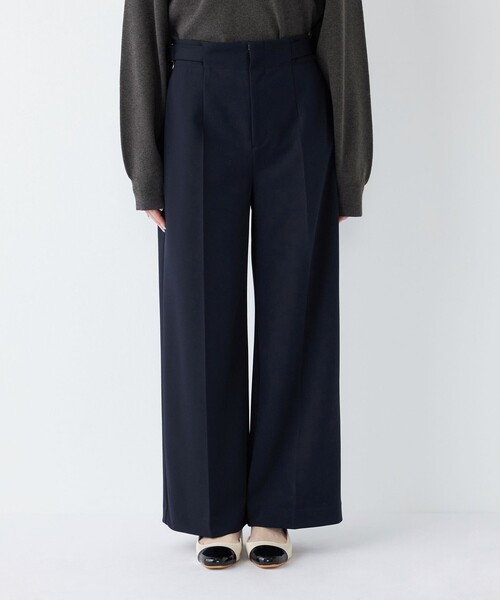 SHIPS Colors（シップス カラーズ）の「SHIPS Colors:〈手洗い可能〉ストレッチ ジョーゼット ワイドパンツ2◇（その他パンツ・レディース・ベージュ/ダークブルー・SMALL/MEDIUM）」の13枚目の写真