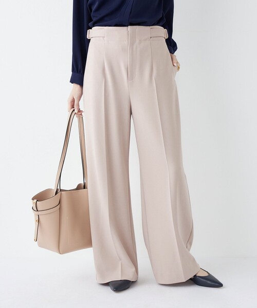 SHIPS Colors（シップス カラーズ）の「SHIPS Colors:〈手洗い可能〉ストレッチ ジョーゼット ワイドパンツ2◇（その他パンツ・レディース・ベージュ/ダークブルー・SMALL/MEDIUM）」の20枚目の写真