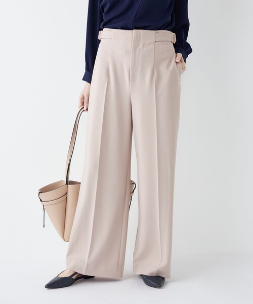 SHIPS Colors（シップス カラーズ）の「SHIPS Colors:〈手洗い可能〉ストレッチ ジョーゼット ワイドパンツ2◇（その他パンツ・レディース・ベージュ/ダークブルー・SMALL/MEDIUM）」の21枚目の写真