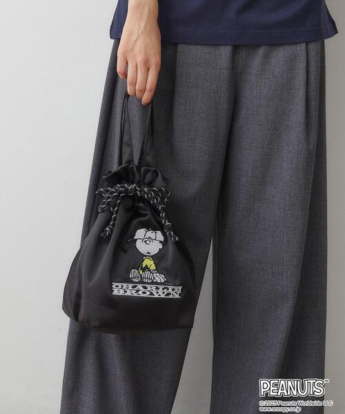 Dessin(デッサン)の「PEANUTSサテン巾着トートBAG(トートバッグ・レディース・ダークブラウン/ブラック・00)」の7枚目の写真