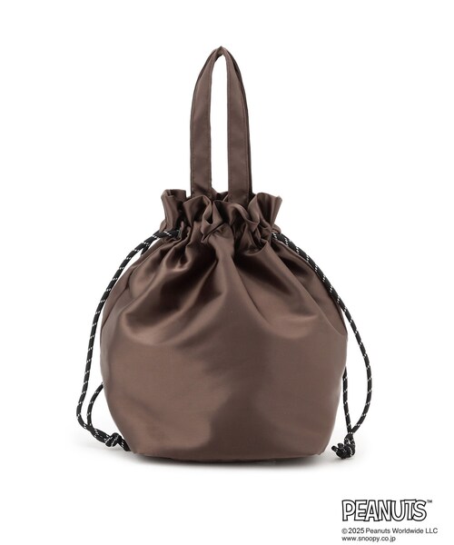 Dessin(デッサン)の「PEANUTSサテン巾着トートBAG(トートバッグ・レディース・ダークブラウン/ブラック・00)」の14枚目の写真