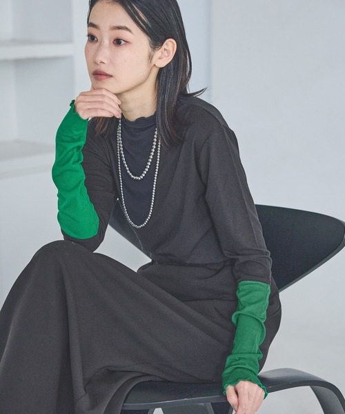 LAKOLE（ラコレ）の「メローエッジハイネック長袖 / 615914（Tシャツ/カットソー・レディース・ブラウン/ブラック/その他9/アイボリー/レッド・FREE）」の5枚目の写真