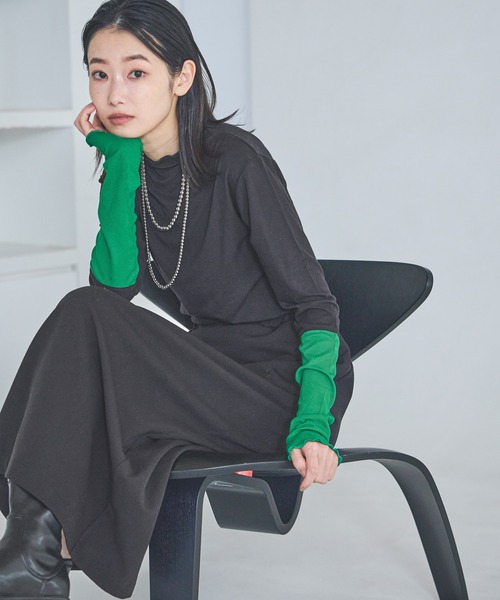 LAKOLE（ラコレ）の「メローエッジハイネック長袖 / 615914（Tシャツ/カットソー・レディース・ブラウン/ブラック/その他9/アイボリー/レッド・FREE）」の22枚目の写真