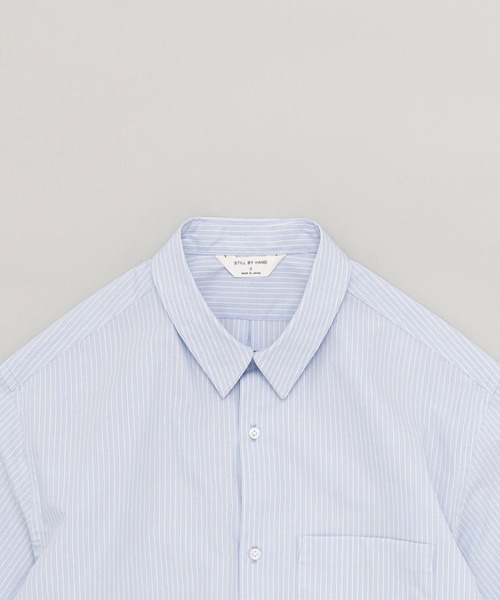 STILL BY HAND（スティルバイハンド）の「【STILL BY HAND】Regular collar stripe shirt（シャツ/ブラウス・メンズ・グレー/ブルー・46/48）」の7枚目の写真