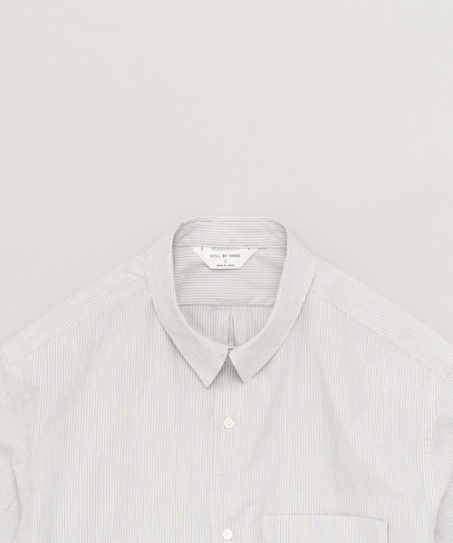 STILL BY HAND（スティルバイハンド）の「【STILL BY HAND】Regular collar stripe shirt（シャツ/ブラウス・メンズ・グレー/ブルー・46/48）」の4枚目の写真