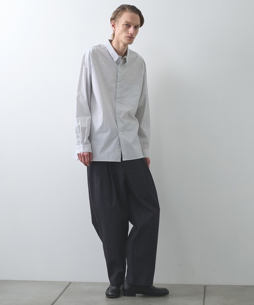 STILL BY HAND（スティルバイハンド）の「【STILL BY HAND】Regular collar stripe shirt（シャツ/ブラウス・メンズ・グレー/ブルー・46/48）」の11枚目の写真