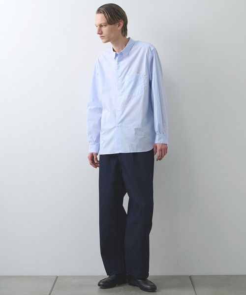 STILL BY HAND（スティルバイハンド）の「【STILL BY HAND】Regular collar stripe shirt（シャツ/ブラウス・メンズ・グレー/ブルー・46/48）」の14枚目の写真