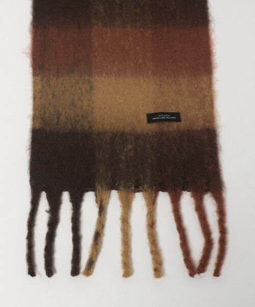 ダークブラウン ロゴ入り マフラー EMBROIDERED LOGO マフラー(ブラウン)（メンズ）（1244952018