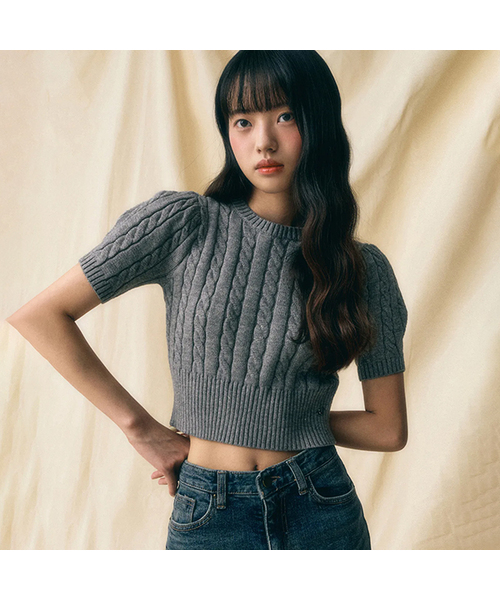 Vivacious(ビバシャス)の「Tweet Twist Knit - 7COL(ニット/セーター・レディース・スカイブルー/ブラック/グレー/オリーブ/ピンク/イエロー/アイボリー・MEDIUM/SMALL)」の3枚目の写真