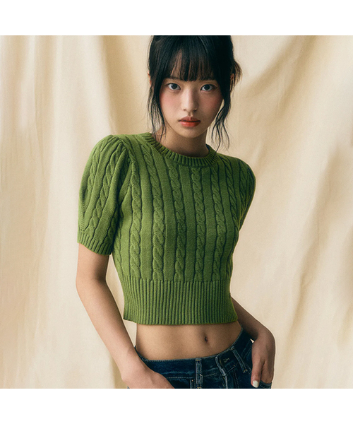 Vivacious(ビバシャス)の「Tweet Twist Knit - 7COL(ニット/セーター・レディース・スカイブルー/ブラック/グレー/オリーブ/ピンク/イエロー/アイボリー・MEDIUM/SMALL)」の4枚目の写真