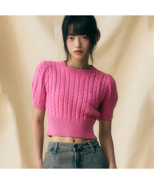 Vivacious(ビバシャス)の「Tweet Twist Knit - 7COL(ニット/セーター・レディース・スカイブルー/ブラック/グレー/オリーブ/ピンク/イエロー/アイボリー・MEDIUM/SMALL)」の7枚目の写真
