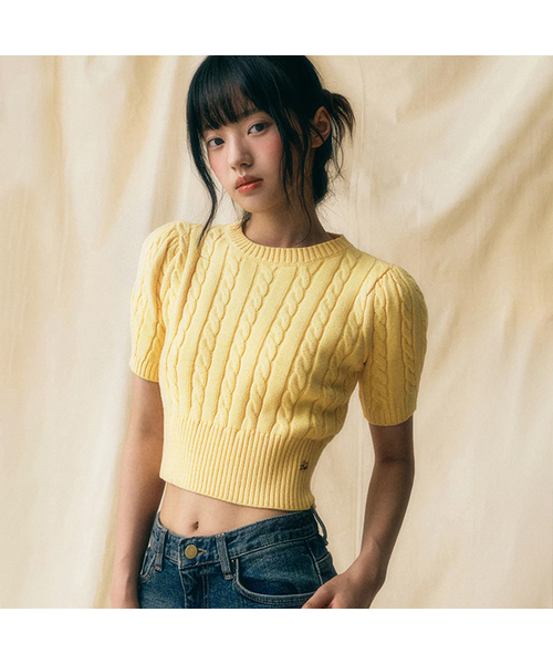 Vivacious(ビバシャス)の「Tweet Twist Knit - 7COL(ニット/セーター・レディース・スカイブルー/ブラック/グレー/オリーブ/ピンク/イエロー/アイボリー・MEDIUM/SMALL)」の6枚目の写真