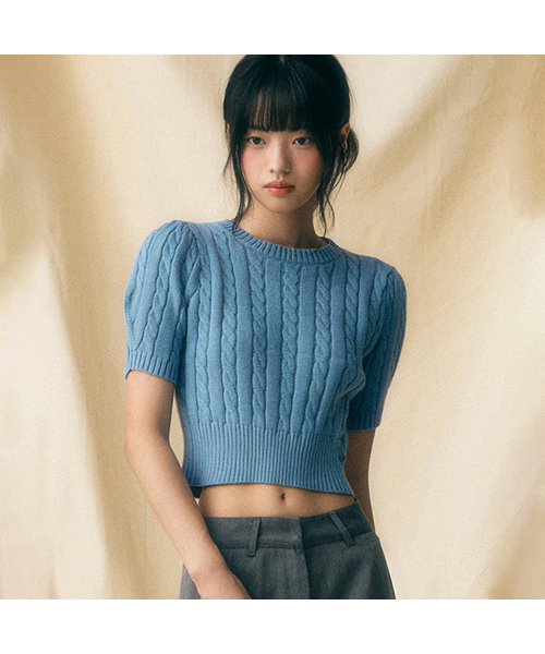 Vivacious(ビバシャス)の「Tweet Twist Knit - 7COL(ニット/セーター・レディース・スカイブルー/ブラック/グレー/オリーブ/ピンク/イエロー/アイボリー・MEDIUM/SMALL)」の5枚目の写真