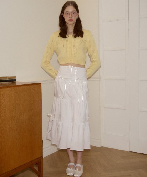 SALON DE YOHN(サロンドヨーン)の「Romantic Ribbon Long Skirt_ White(スカート・レディース・その他・MEDIUM/SMALL)」の1枚目の写真