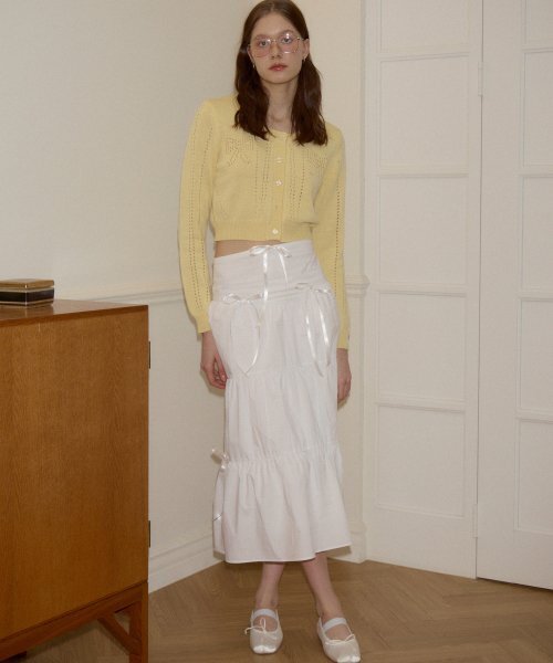 SALON DE YOHN(サロンドヨーン)の「Romantic Ribbon Long Skirt_ White(スカート・レディース・その他・MEDIUM/SMALL)」の2枚目の写真