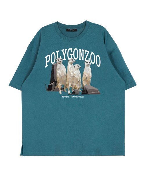ASTRAL PROJECTION(アストラルプロジェクション)の「ポリゴンミアキャット ラウンドネック 15番手 綿 半袖Tシャツ_ブルーグリーン(Tシャツ/カットソー・レディース・その他・LARGE/X-LARGE)」の2枚目の写真