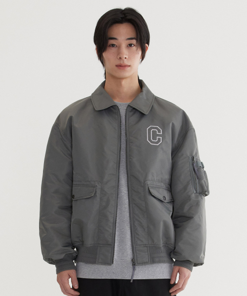COVERNAT(カバーナット)の「CロゴカラーMA-1ジャケットセージグレー(ブルゾン・レディース・その他・SMALL/MEDIUM/LARGE/X-LARGE)」の1枚目の写真