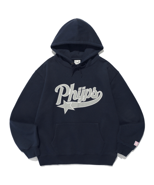 PHYSICAL DEPARTMENT（フィジカル デパートメント）の「アップリケスターテールフード_ネイビー（パーカー・レディース・その他・SMALL/MEDIUM/LARGE/X-LARGE）」の2枚目の写真