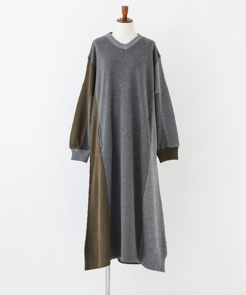 n'OrLABEL(ノアールレーベル)の「裏シャギー異素材ドッキングワンピース(ワンピース・レディース・チャコールグレー/ブラック・FREE)」の21枚目の写真