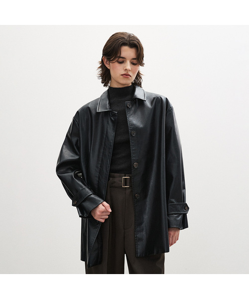 SUARE WOMEN(スアレウーマン)の「(ウィメンズ)モノレザーコート(ライダースジャケット・レディース・ブラック・MEDIUM/SMALL)」の1枚目の写真