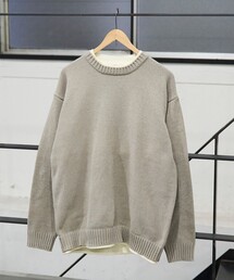 フェイクレイヤードモールニット